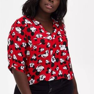 Torrid Disney Mickey Mouse Red Harper Blouse